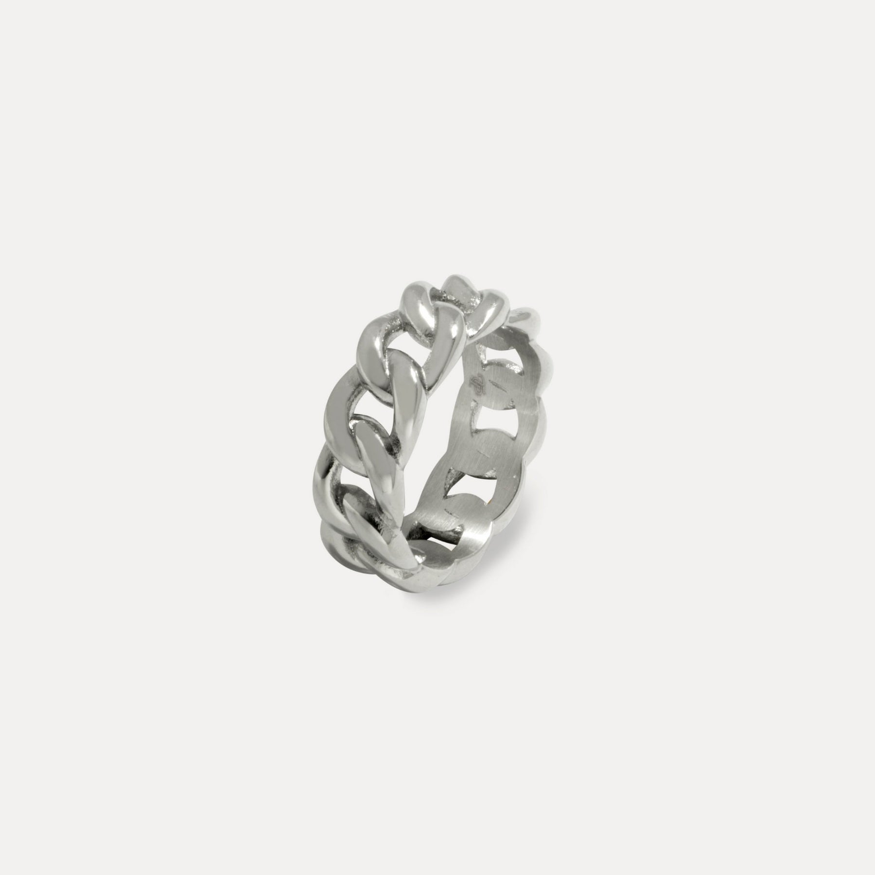 Twisted Cuban Band Ring - Silver