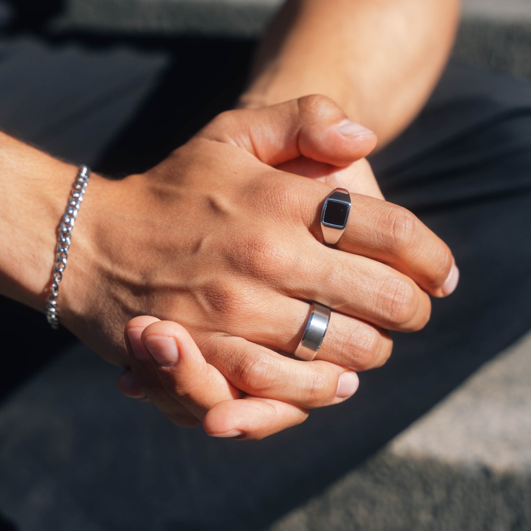 Mens Band Ring - Silver