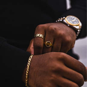 Tigers Eye Signet Ring - Gold