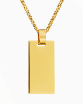 Engraving plates necklace pendant rectangle