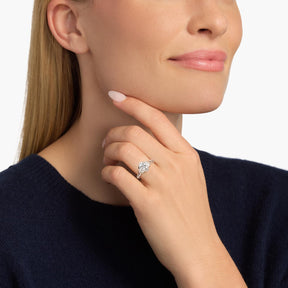 Diamond Filigree Vintage-Style Engagement Ring In 14K White Gold