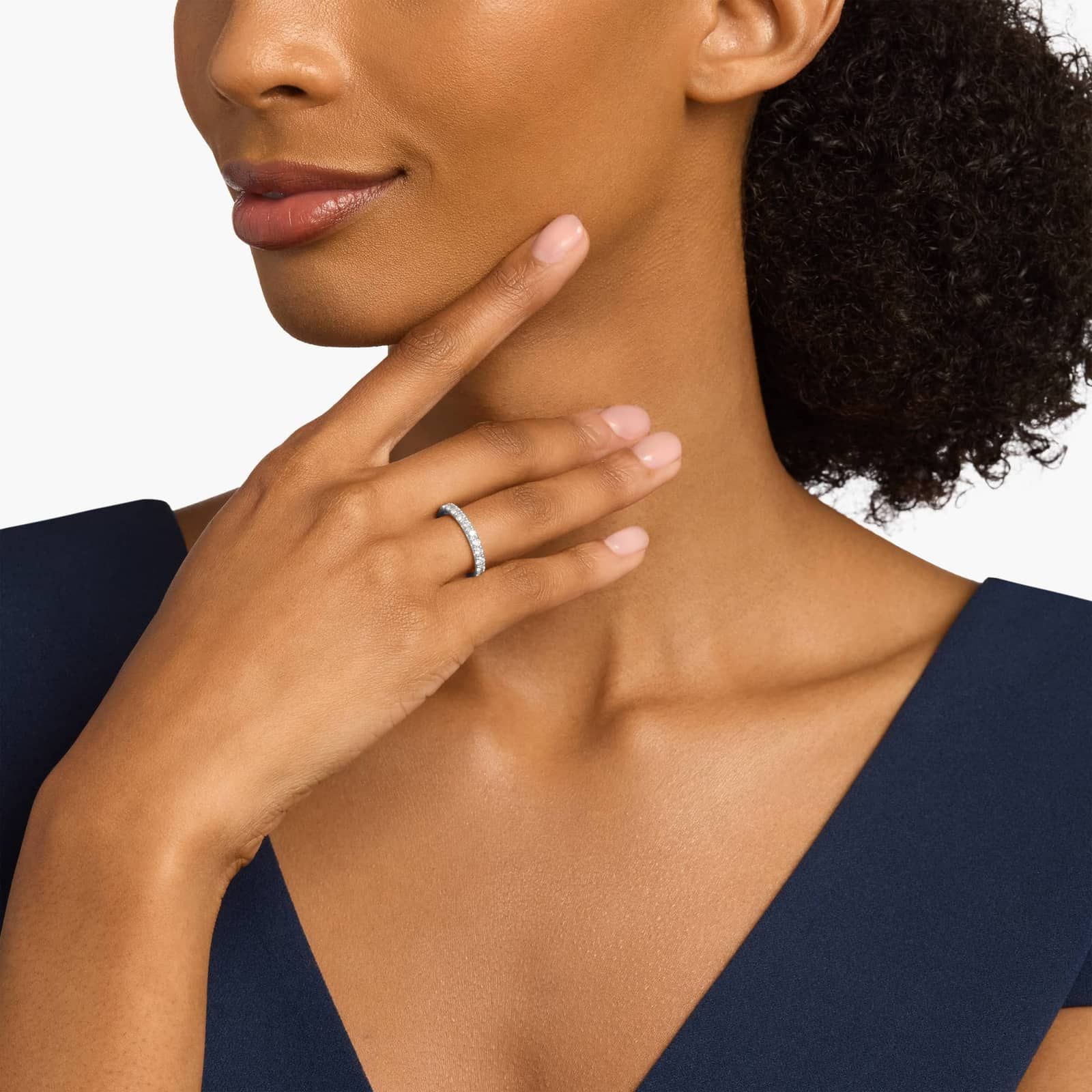 Riviera Pavé Diamond Ring In Platinum (1/2 Ct. tw. - H-I / SI1-SI2)