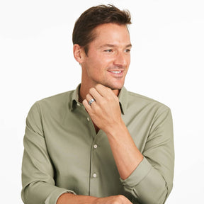 Round Cut Men's Diamond Wedding Band In White Tungsten Carbide by TRITON (9.00mm)