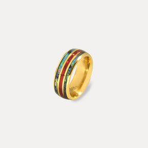 Red Fire Opal Ring - Gold