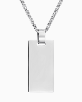 Engraving plates necklace pendant rectangle