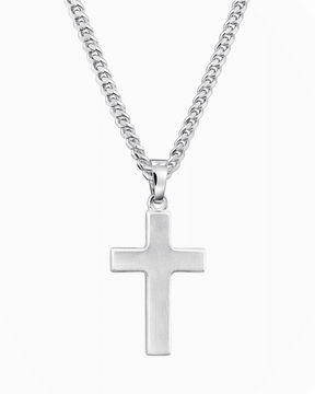 Cross necklace engraving plate pendant frosted