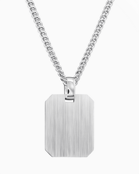 Engraving plates necklace pendant octagon