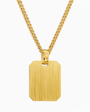 Engraving plates necklace pendant octagon