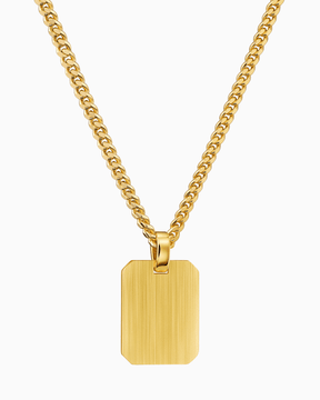 Engraving plates necklace pendant octagon