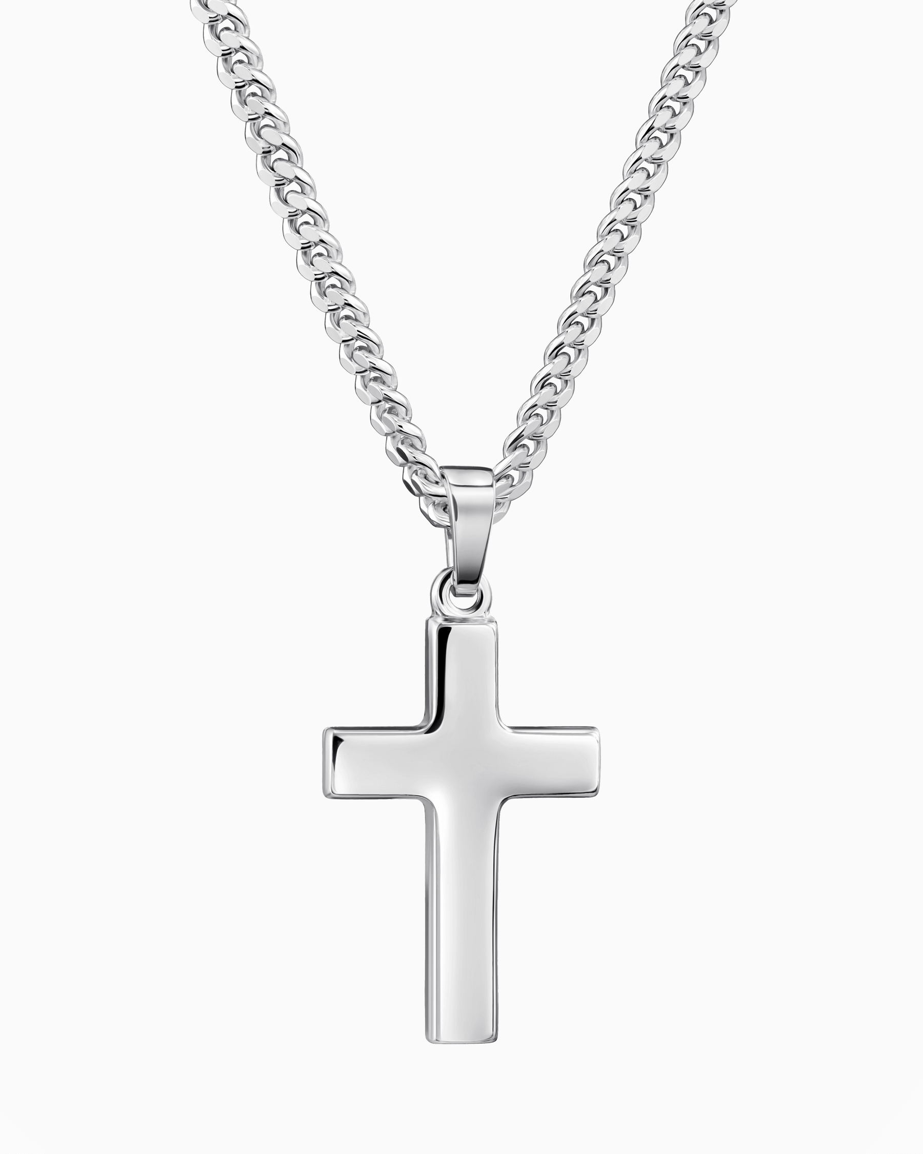 Cross necklace engraving plate pendant Polished