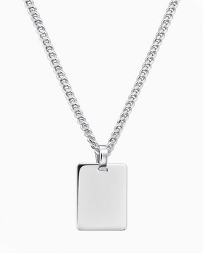 Engraving plate necklace pendant rectangle