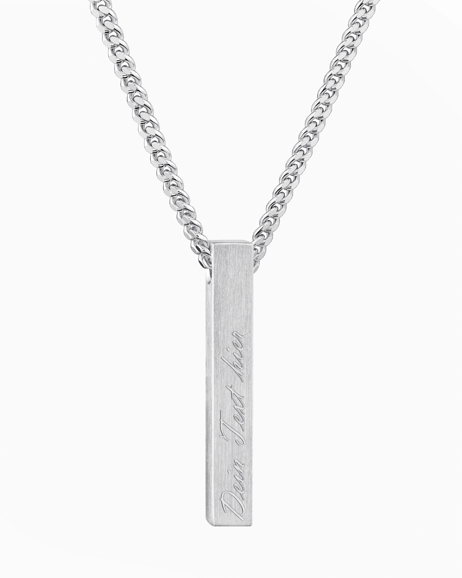 Bar necklace engraving plate pendant