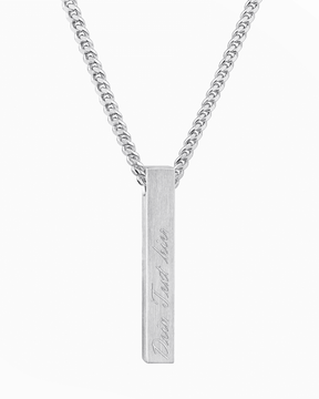 Bar necklace engraving plate pendant