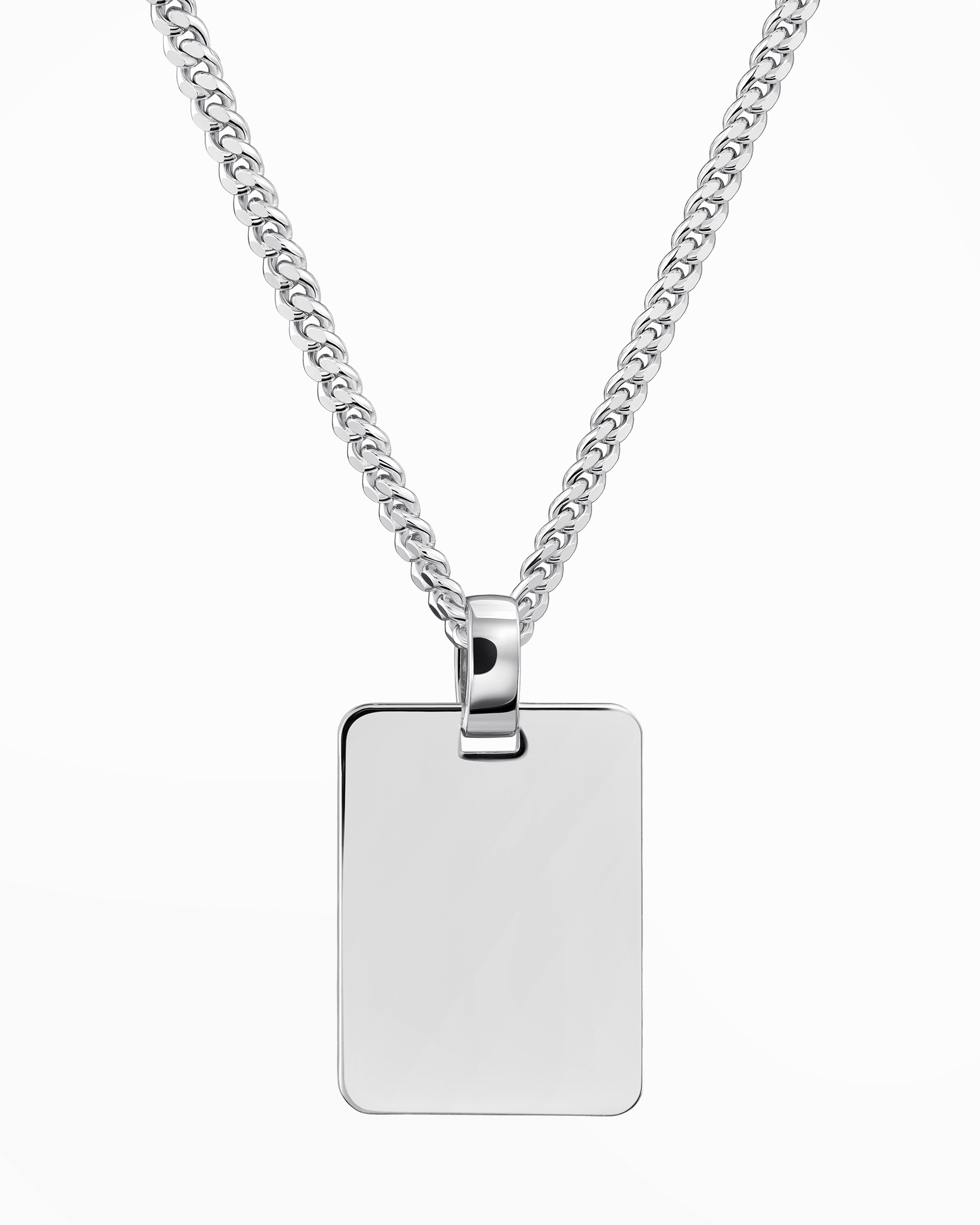 Engraving plates necklace pendant rectangle