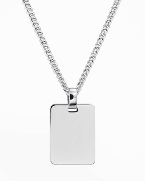 Engraving plates necklace pendant rectangle