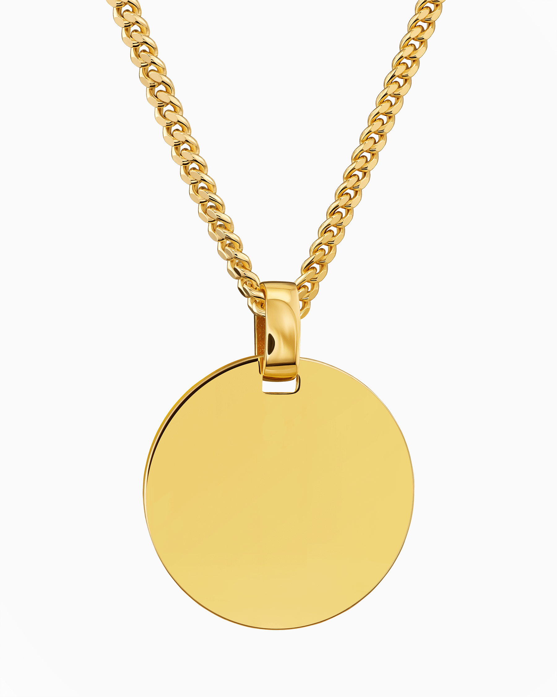 Engraving plates necklace pendant round polished