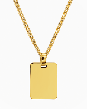 Engraving plates necklace pendant rectangle