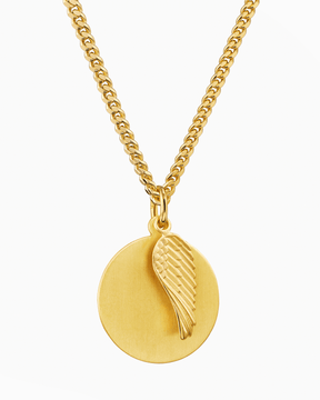 Engraving plates necklace pendant wings