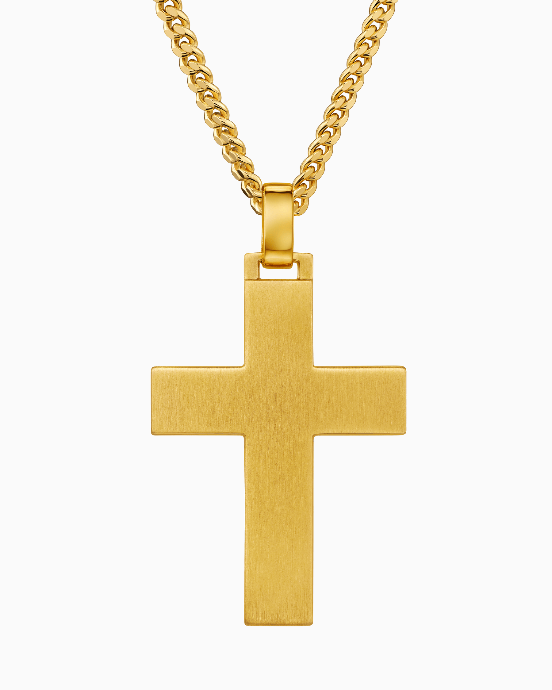 Cross necklace engraving plate pendant frosted