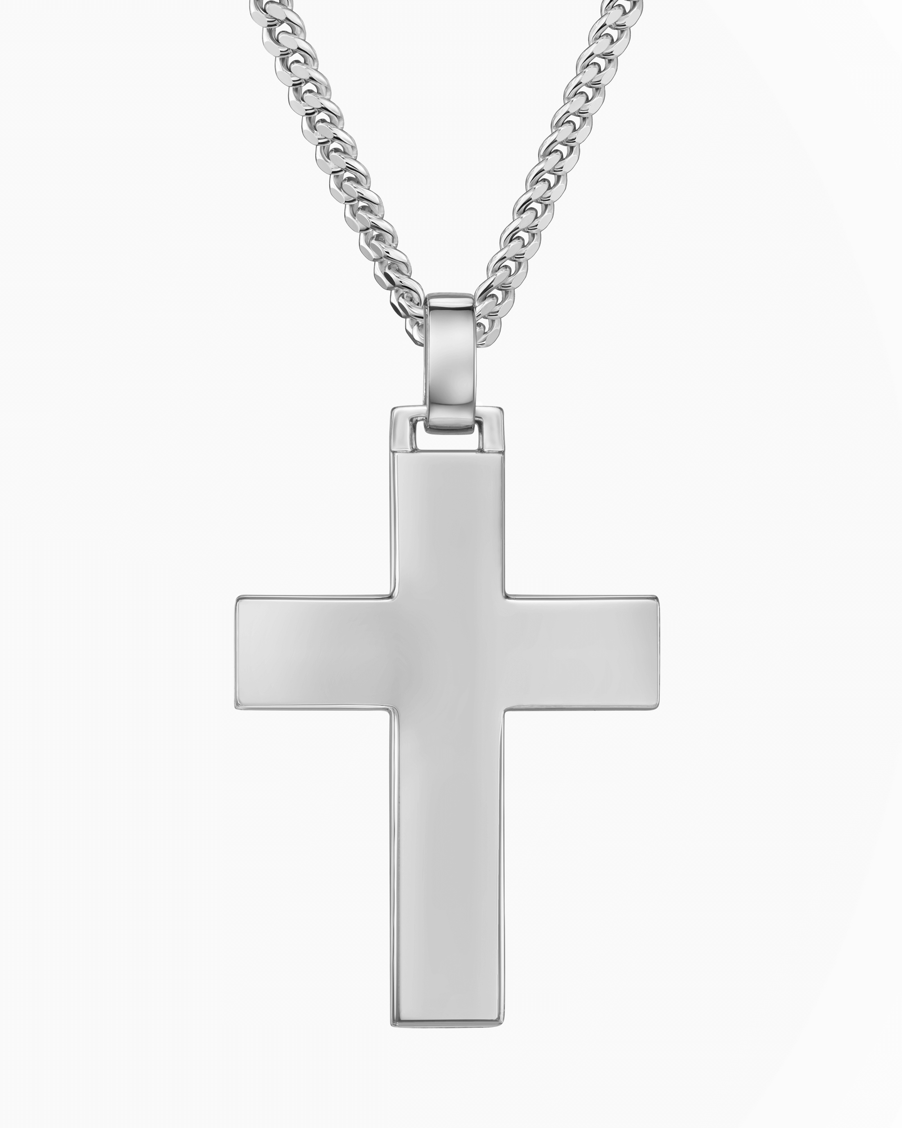 Cross necklace engraving plate pendant Polished