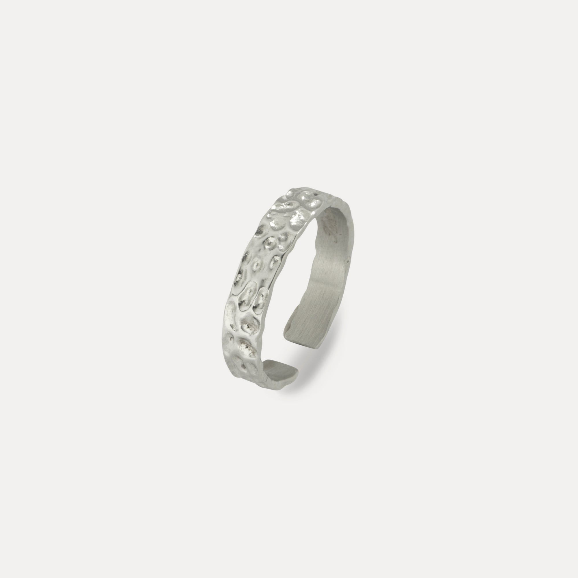 Hammered Band Ring - Silver