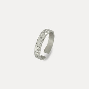 Hammered Band Ring - Silver