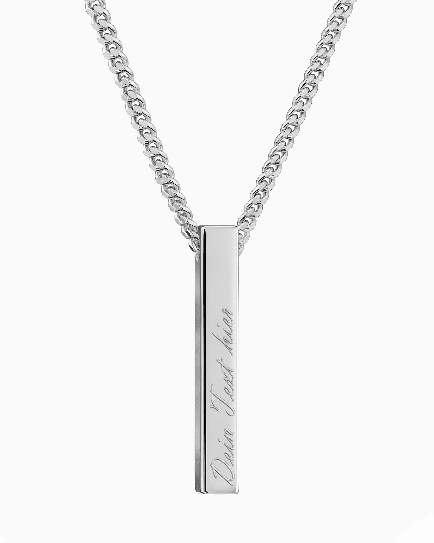 Bar necklace engraving plate pendant
