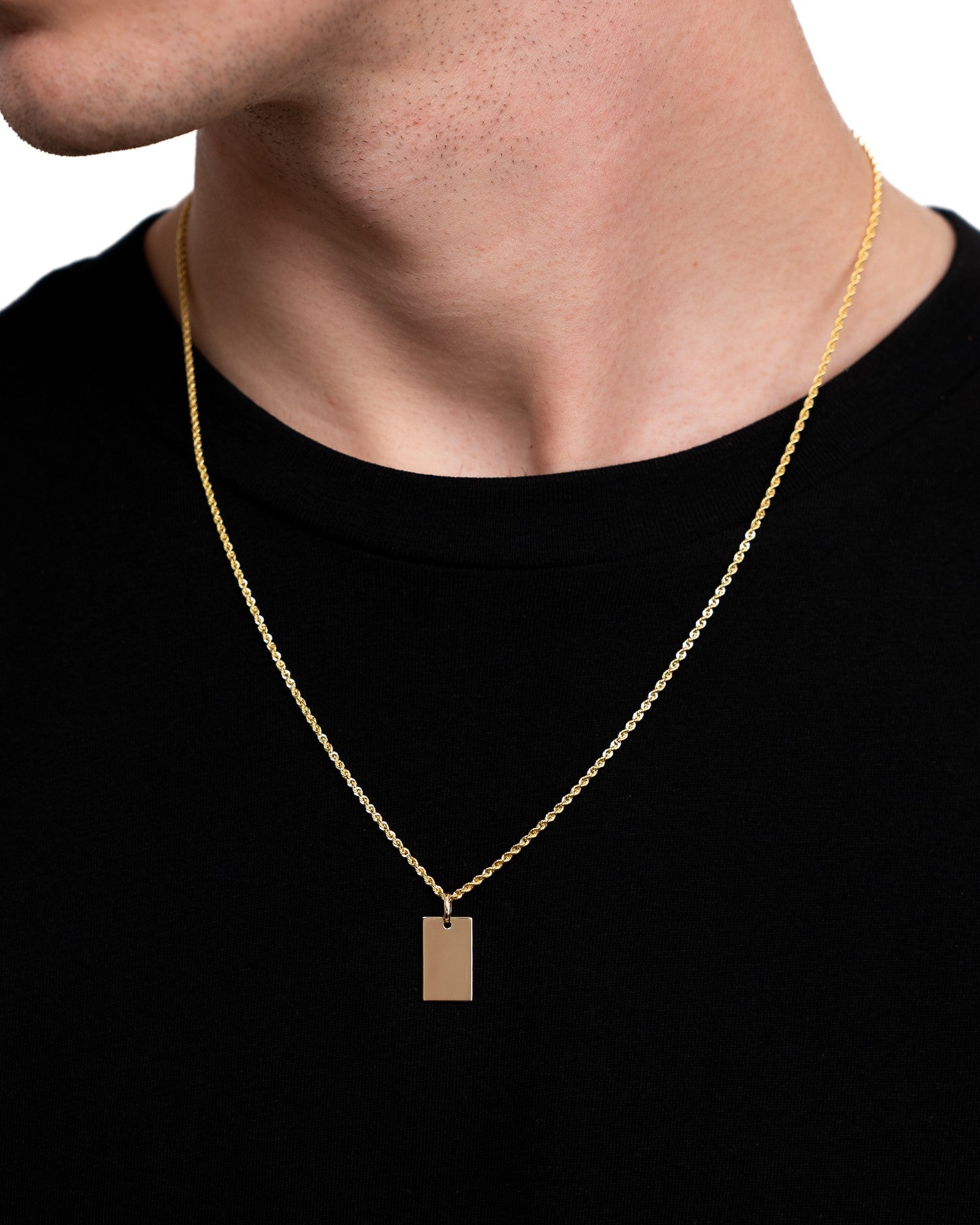 Engraving plates necklace pendant rectangle