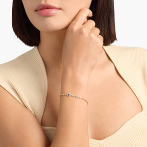 Sapphire and Diamond Vintage Inspired Bracelet in 14k Yellow Gold (3.5mm)