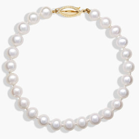 7" Freshwater Cultured Pearl Bracelet in 14k Yellow Gold (6-6.5mm)