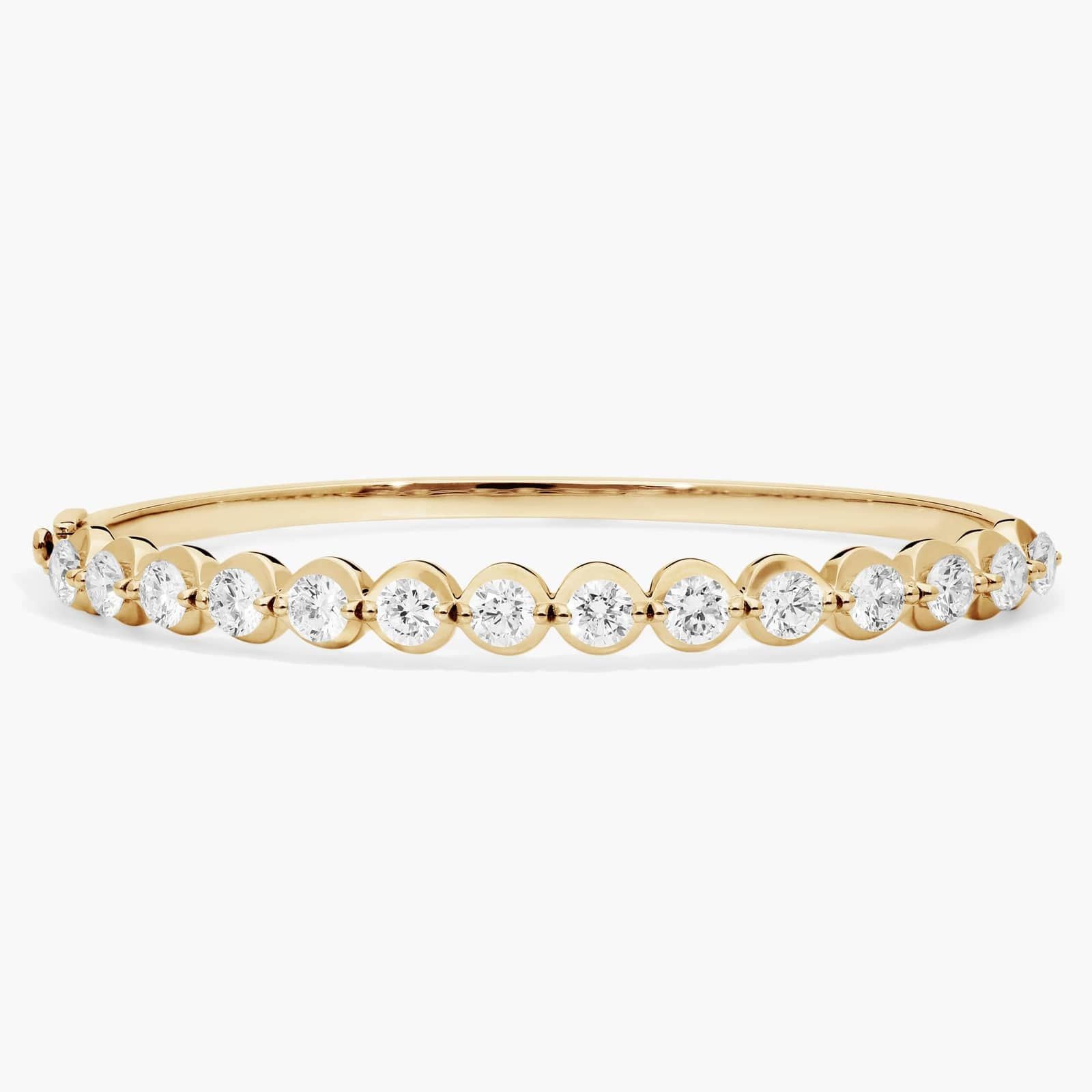 Illusion Bangle Bracelet With Lab-Grown Diamonds In 14K Yellow Gold (6")