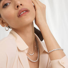 Illusion Bangle Bracelet With Lab-Grown Diamonds In 14K White Gold (7")