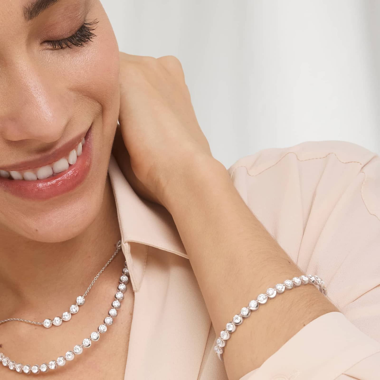 Illusion Bangle Bracelet With Lab-Grown Diamonds In 14K White Gold (7")