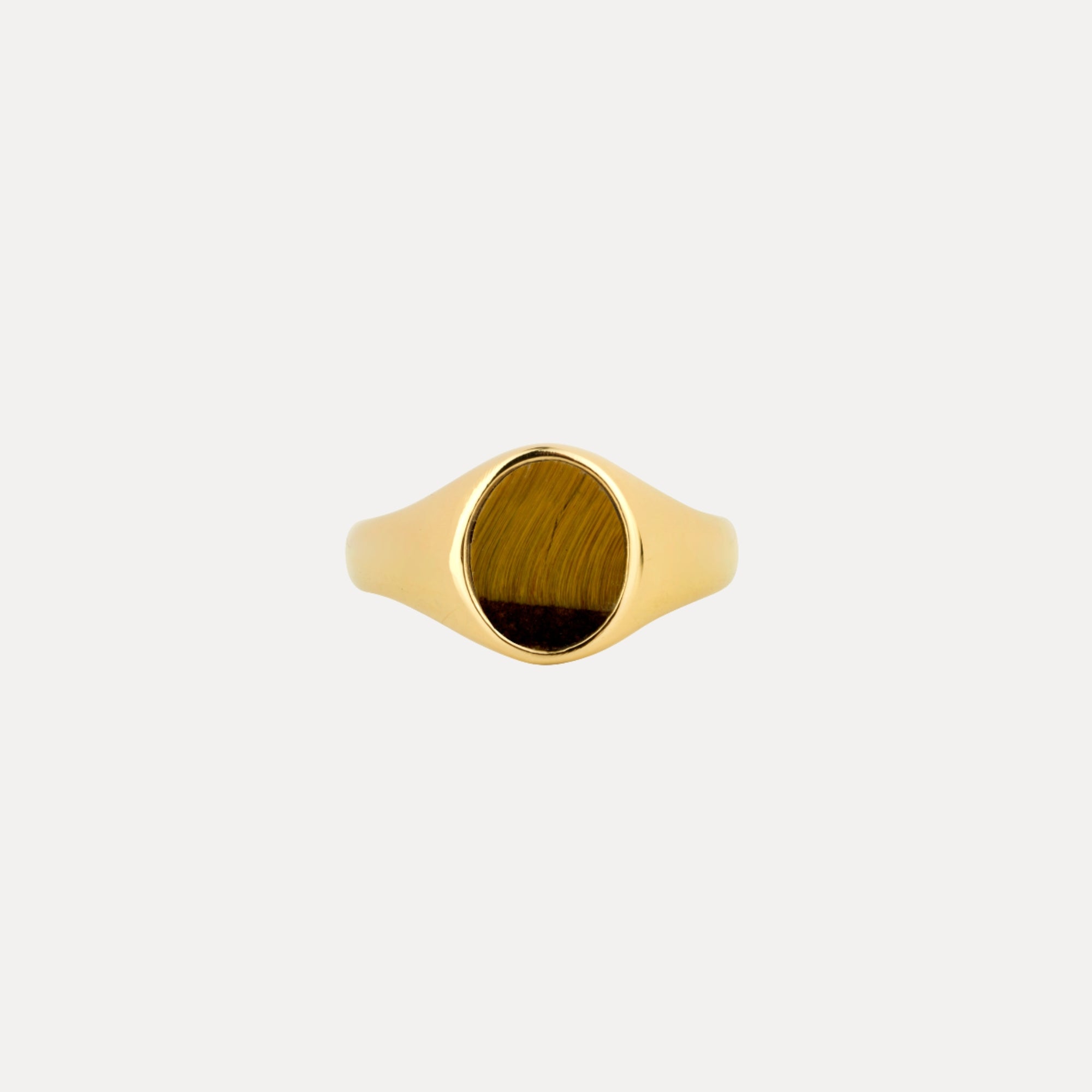 Tigers Eye Signet Ring - Gold