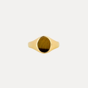 Tigers Eye Signet Ring - Gold