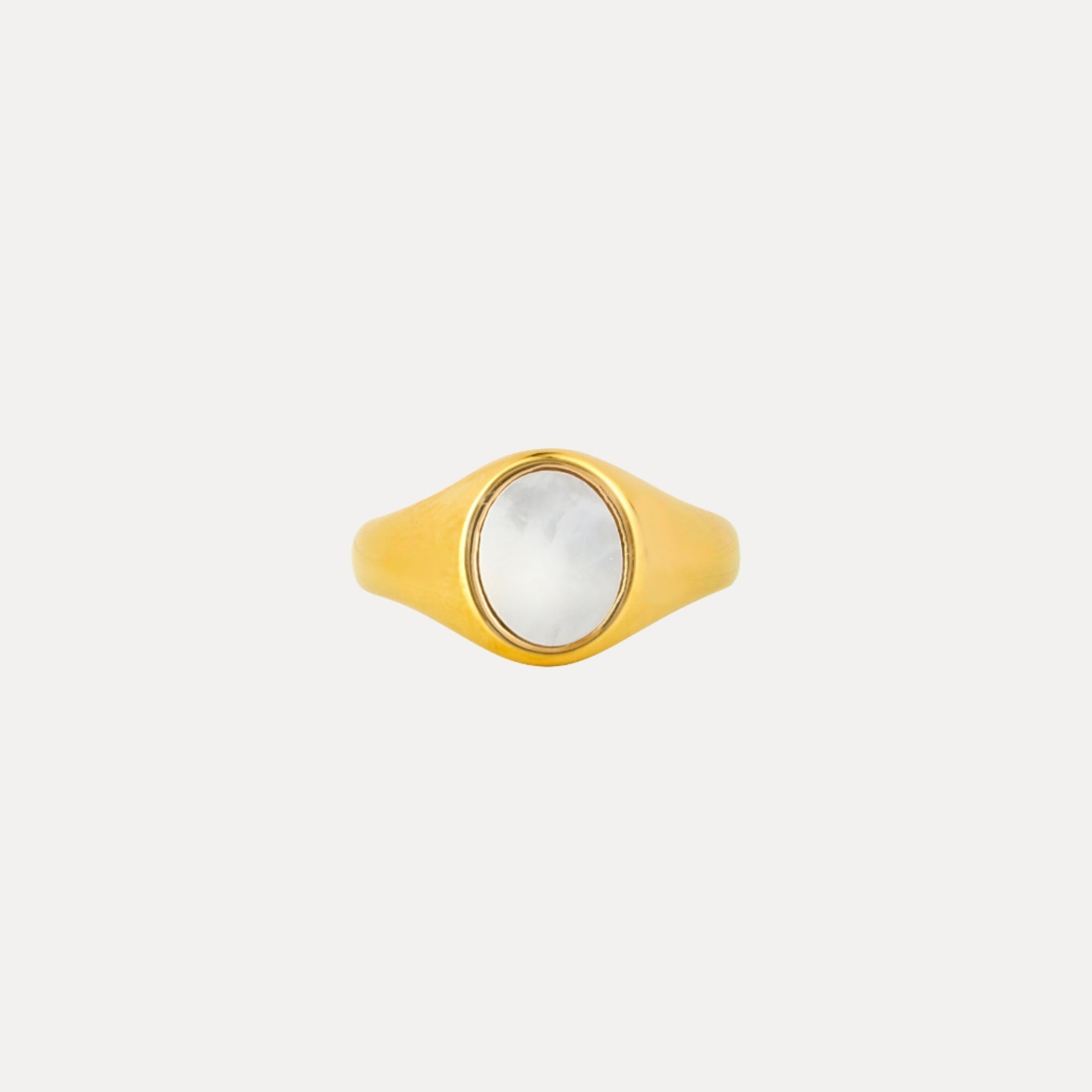 Pearl Signet Ring - Gold