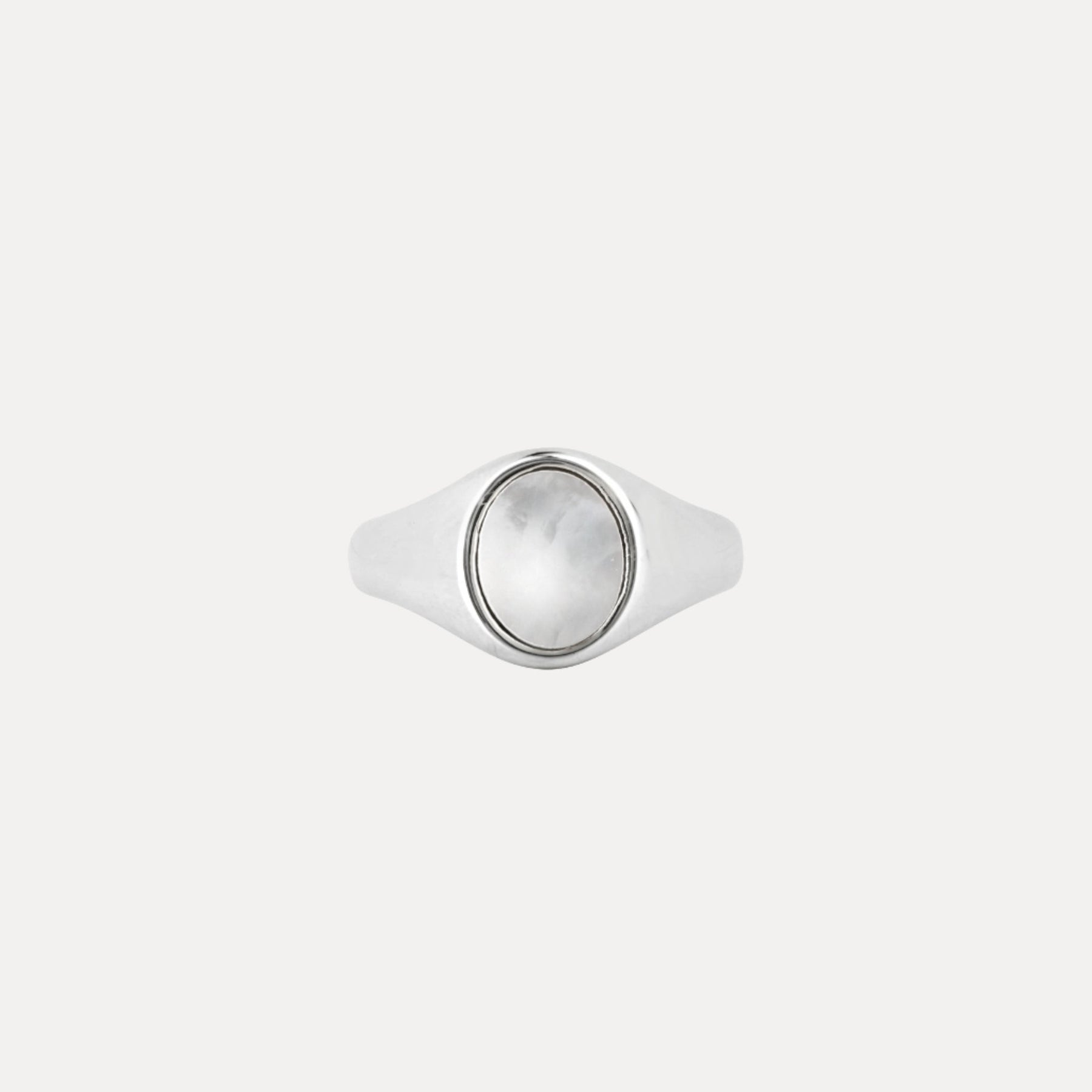 Pearl Signet Ring - Silver