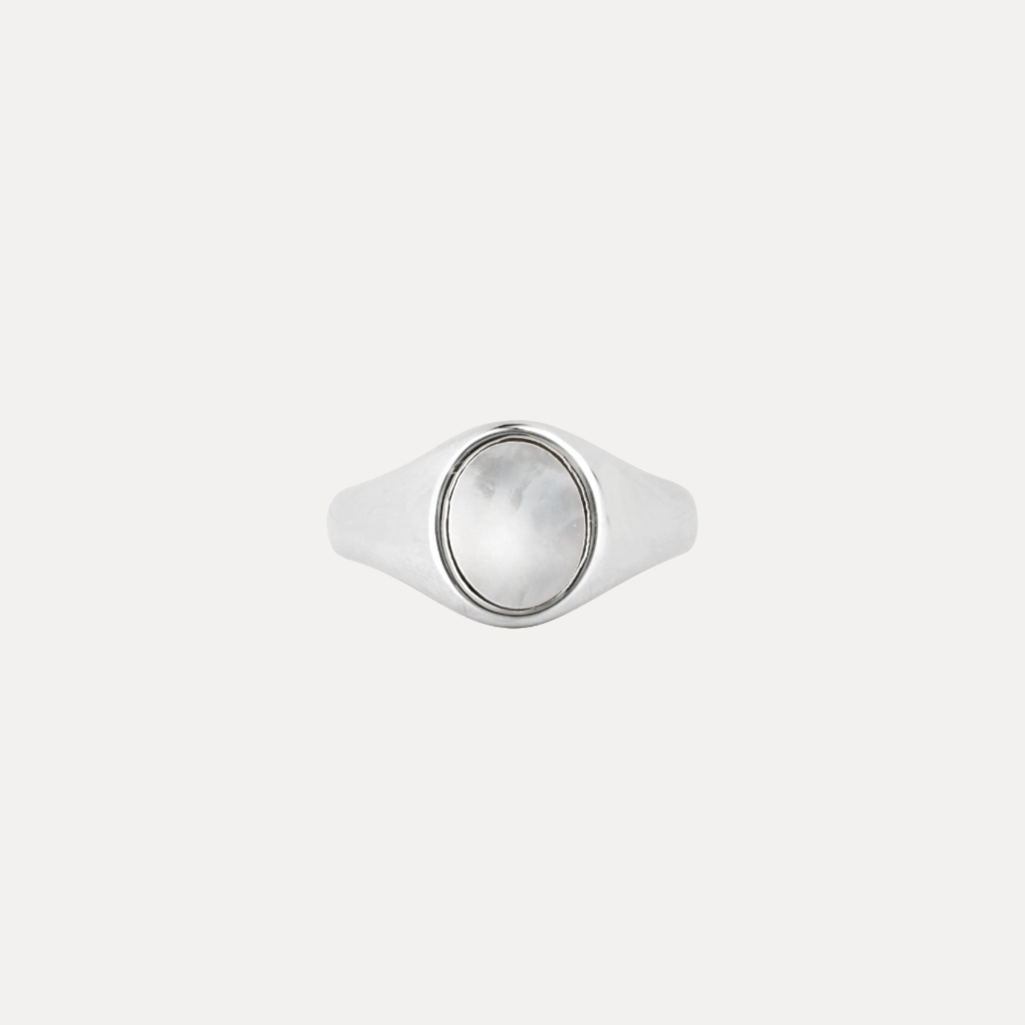 Pearl Signet Ring - Silver