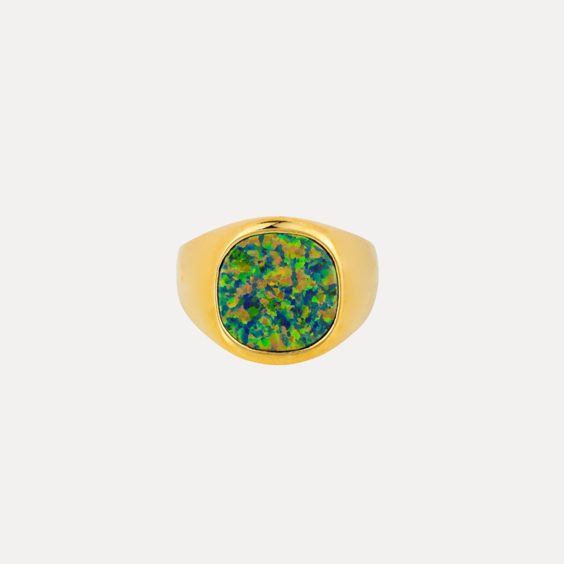 Large Opal Signet Ring - Gold