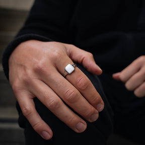 Matte Square Signet - Silver