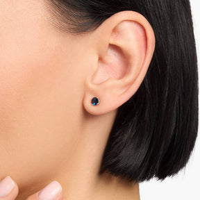 Sapphire Stud Earrings in 18k White Gold (5mm)