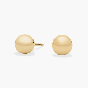 Bead Ball Stud Earrings in 14k Yellow Gold (6mm)