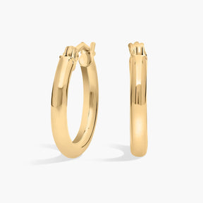 Small Hoop Earrings in 14k Yellow Gold (2 x 15 mm)
