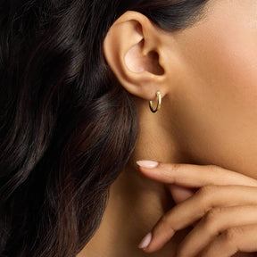 Small Hoop Earrings in 14k Yellow Gold (2 x 15 mm)