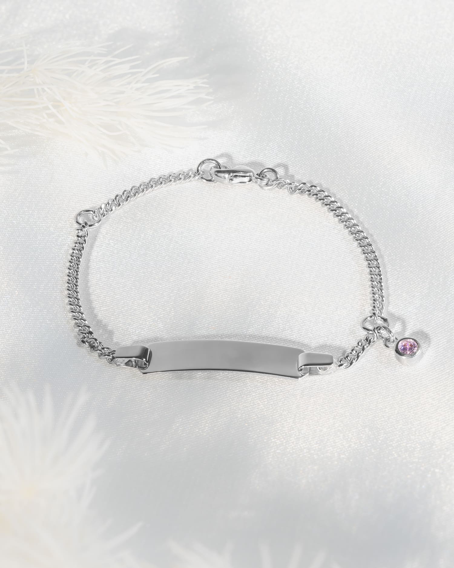Engraving bracelet engraving plate zirconia pink