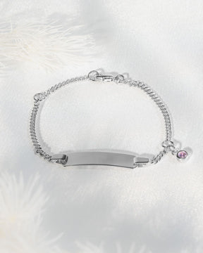 Engraving bracelet engraving plate zirconia pink