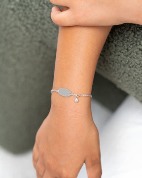 Engraving bracelet engraving plate oval zirconia-2