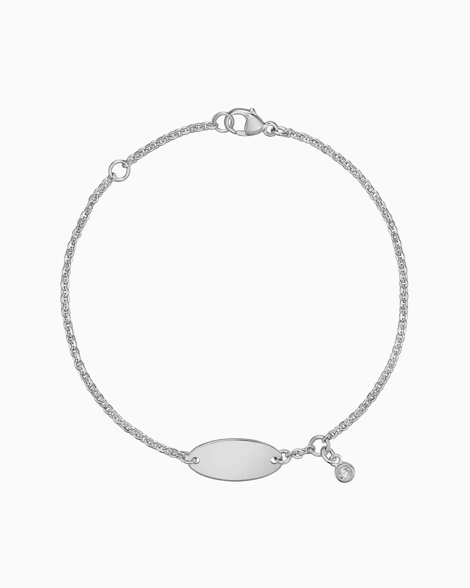 Engraving bracelet engraving plate oval zirconia-2