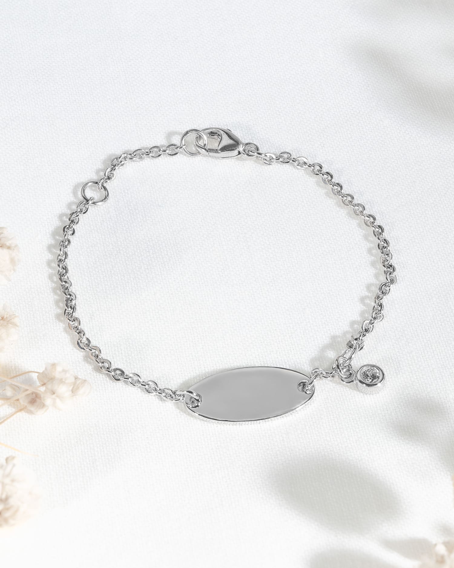 Engraving bracelet engraving plate oval zirconia-2