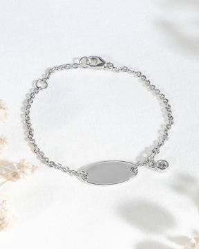 Engraving bracelet engraving plate oval zirconia-2